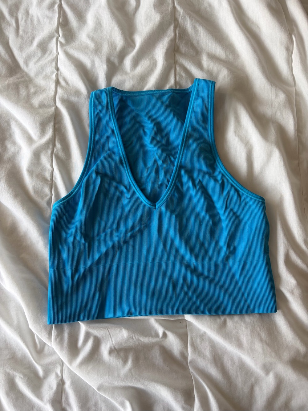 Athleta Aurora Ribbed Scoop Neck Seamless Crop Tank Top Size M